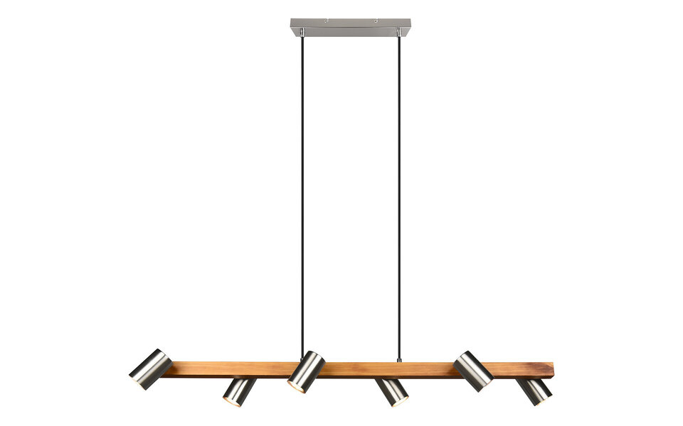 HLW LED LED Hanglamp Trion Milona - 6-lichts, GU10, Mat Bruin/Nikkel Aluminium