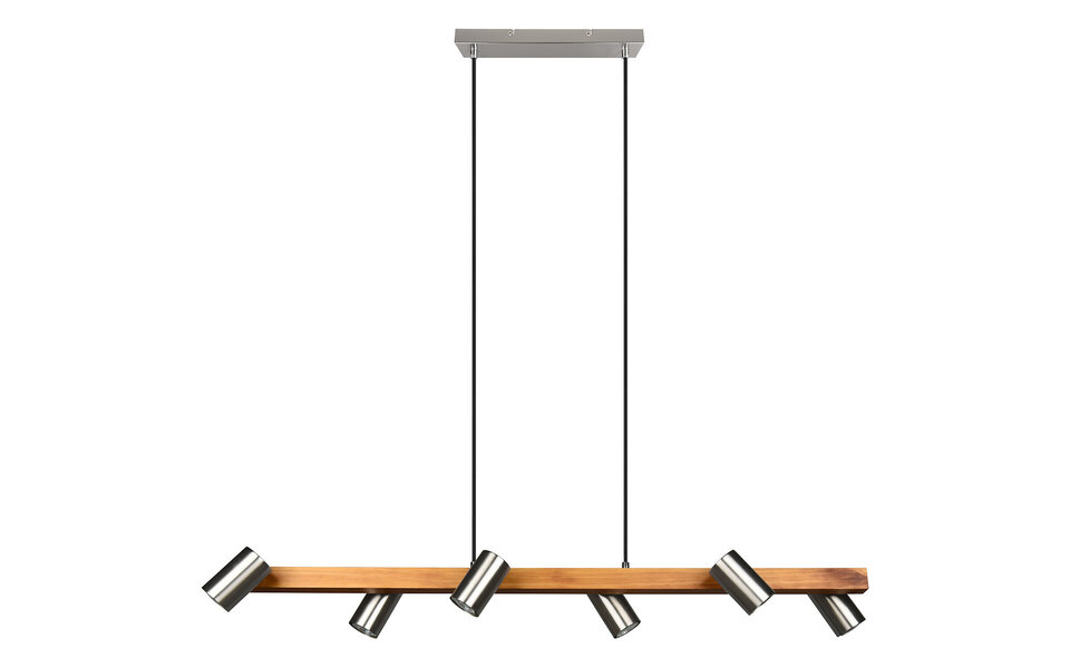 HLW LED LED Hanglamp Trion Milona - 6-lichts, GU10, Mat Bruin/Nikkel Aluminium