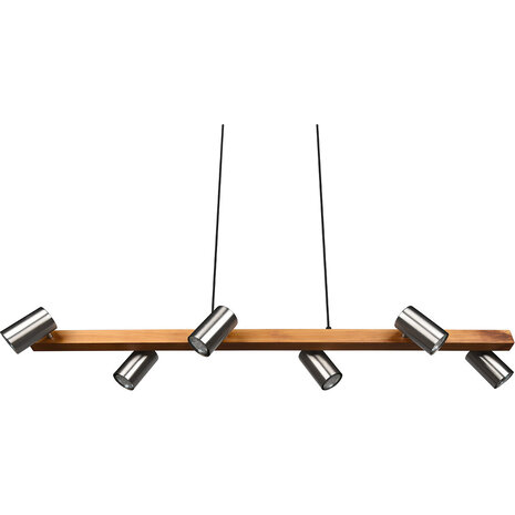 HLW LED LED Hanglamp Trion Milona - 6-lichts, GU10, Mat Bruin/Nikkel Aluminium HLW LED LED Hanglamp Trion Milona - 6-lichts, GU10, Mat Bruin/Nikkel Aluminium