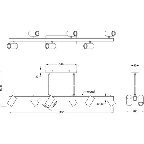 HLW LED LED Hanglamp Trion Milona - 6-lichts, GU10, Mat Bruin/Nikkel Aluminium HLW LED LED Hanglamp Trion Milona - 6-lichts, GU10, Mat Bruin/Nikkel Aluminium