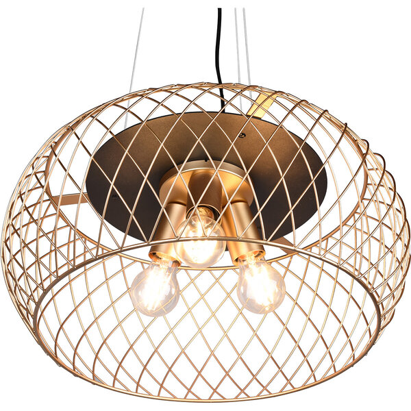 HLW LED Zwarte & Gouden LED Hanglamp Trion Tymon - 3-lichts E27, Verstelbaar HLW LED Zwarte & Gouden LED Hanglamp Trion Tymon - 3-lichts E27, Verstelbaar