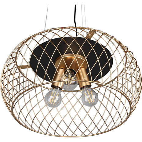 HLW LED Zwarte & Gouden LED Hanglamp Trion Tymon - 3-lichts E27, Verstelbaar HLW LED Zwarte & Gouden LED Hanglamp Trion Tymon - 3-lichts E27, Verstelbaar