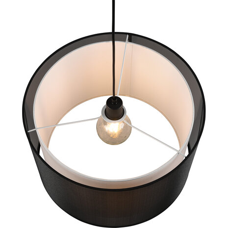 HLW LED LED Hanglamp Trion Bidon - Zwarte LED Hanglamp met Rookkleurig Lichtvenster