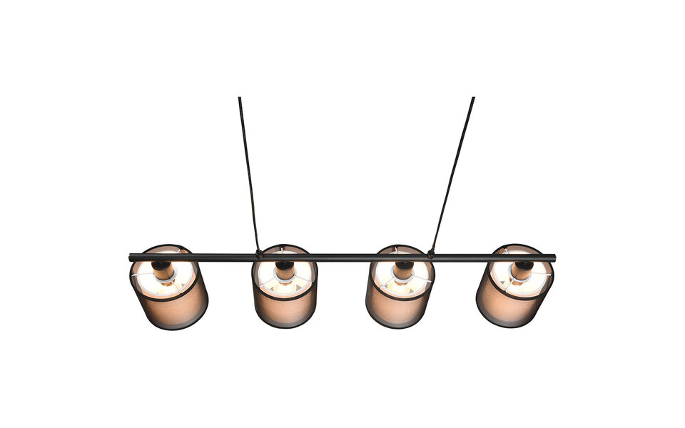 HLW LED Zwarte LED Hanglamp Trion Bidon - 4-lichts, E27, Mat Zwart Aluminium HLW LED Zwarte LED Hanglamp Trion Bidon - 4-lichts, E27, Mat Zwart Aluminium