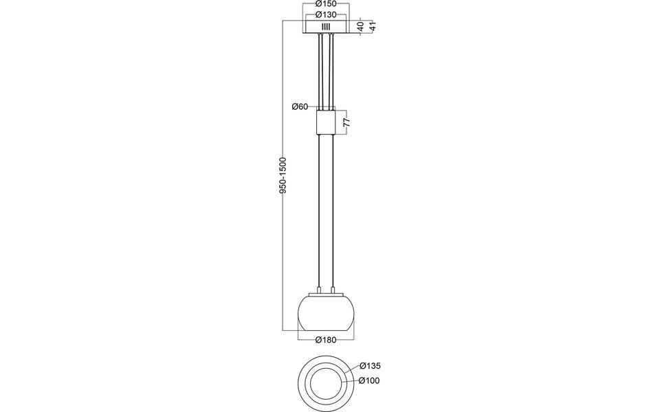 HLW LED Dimbare LED Hanglamp 8W - Mat Zwart & Wit - Warm Wit 3000K - Modern & Energiezuinig