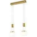 Dimbare Gouden LED Hanglamp 16W - Warm Wit Licht, 2-Punts Aluminium Design