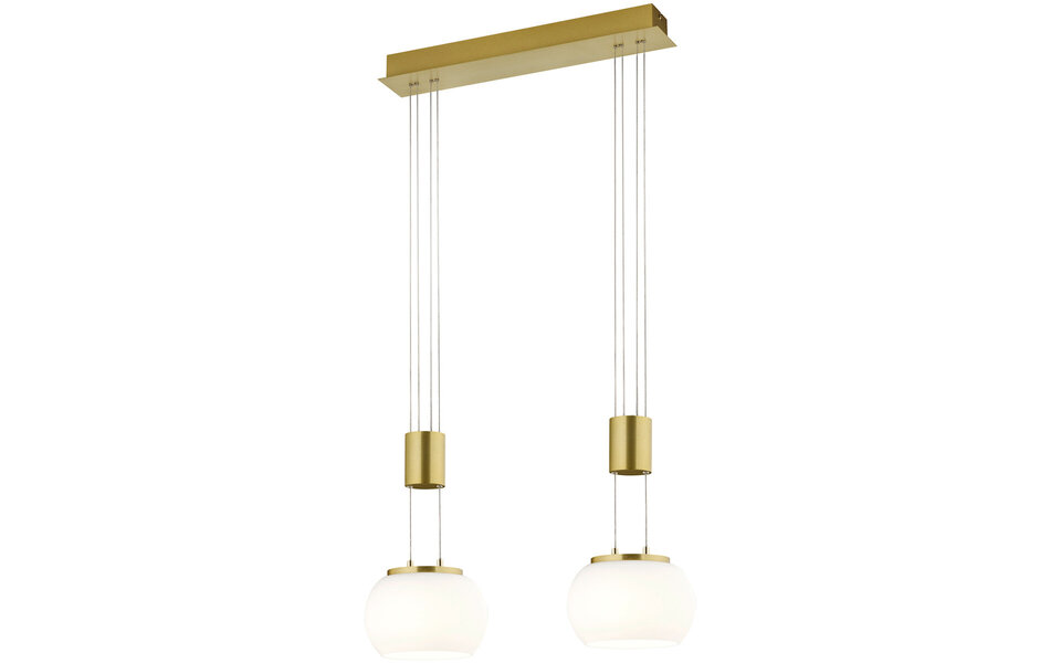 HLW LED Dimbare Gouden LED Hanglamp 16W - Warm Wit Licht, 2-Punts Aluminium Design