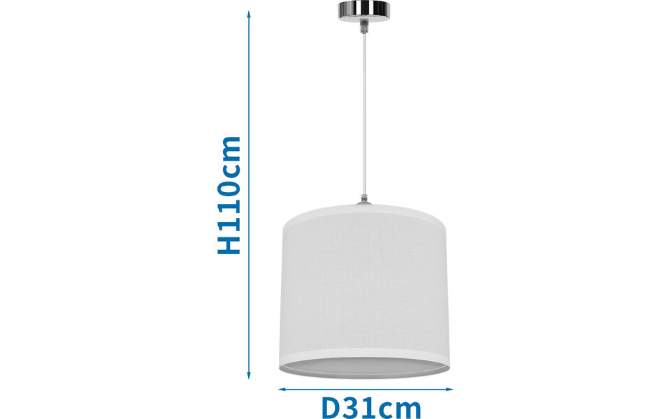 HLW LED Stoffen LED Hanglamp Aigi Utra - Mat Witte Rond LED Lamp met E27 Fitting