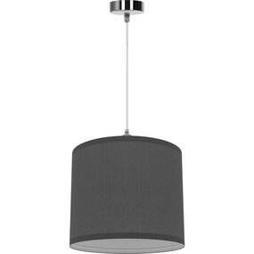 Grijze Stoffen LED Hanglamp met E27 Fitting - Mat Grijs Grijze Stoffen LED Hanglamp met E27 Fitting - Mat Grijs
