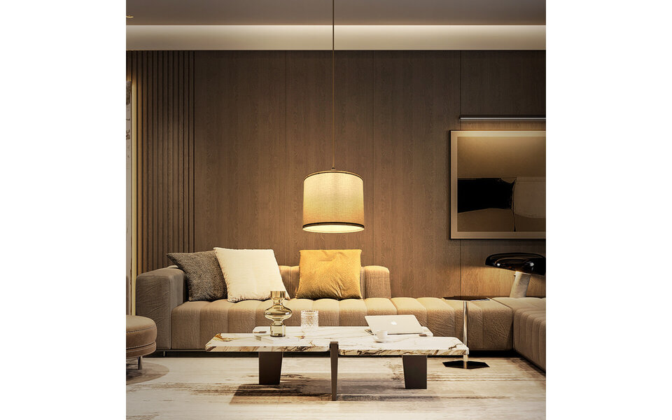 HLW LED Moderne Stoffen LED Hanglamp Grijs - Mat Grijs Kunststof, E27 Fitting HLW LED Moderne Stoffen LED Hanglamp Grijs - Mat Grijs Kunststof, E27 Fitting