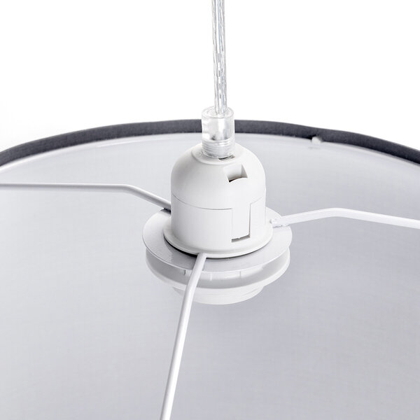 HLW LED Moderne Stoffen LED Hanglamp Grijs - Mat Grijs Kunststof, E27 Fitting