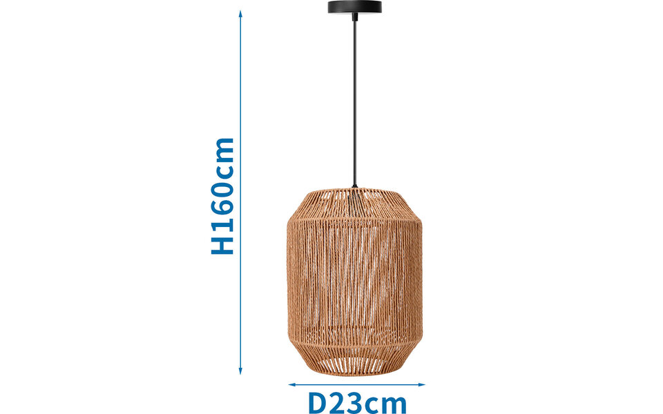 HLW LED LED Hanglamp Aigi Aly - Rond Mat Bruin Papier met E27 Fitting, 1 Lichtpunt