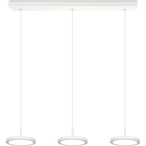 HLW LED Dimbare LED Hanglamp 30W - Mat Wit, Neutraal Wit Licht 4000K, 3-lichts