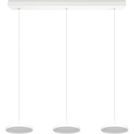 HLW LED Dimbare LED Hanglamp 30W - Mat Wit, Neutraal Wit Licht 4000K, 3-lichts