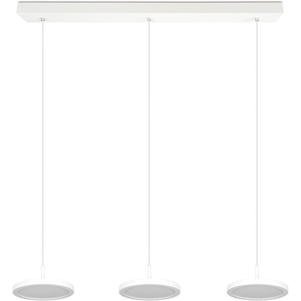 HLW LED Dimbare LED Hanglamp 30W - Mat Wit, Neutraal Wit Licht 4000K, 3-lichts
