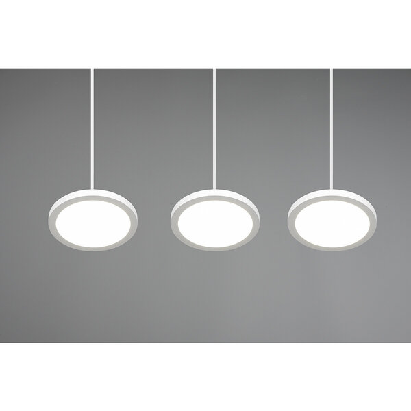 HLW LED Dimbare LED Hanglamp 30W - Mat Wit, Neutraal Wit Licht 4000K, 3-lichts