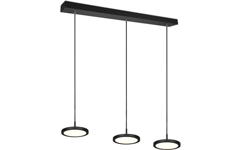 HLW LED Dimbare LED Hanglamp 30W - Zwarte & Witte LED Lamp met Warm Wit Licht