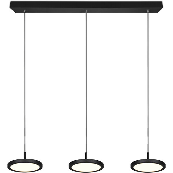 HLW LED Dimbare LED Hanglamp 30W - Zwarte & Witte LED Lamp met Warm Wit Licht HLW LED Dimbare LED Hanglamp 30W - Zwarte & Witte LED Lamp met Warm Wit Licht