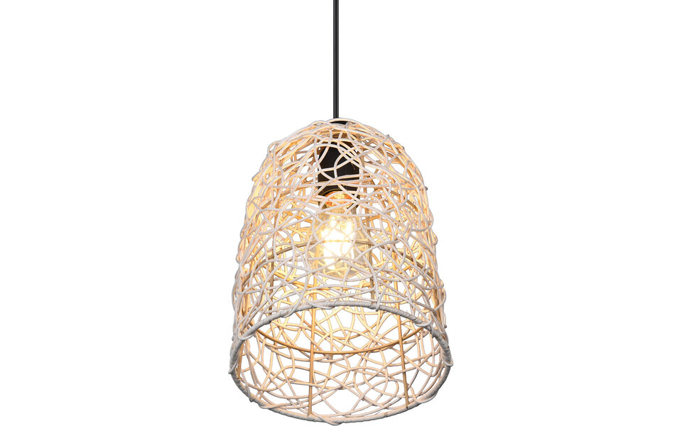 HLW LED LED Hanglamp Hout Trion Lopar - Rond, Bruin, E27 Fitting, 1-lichts