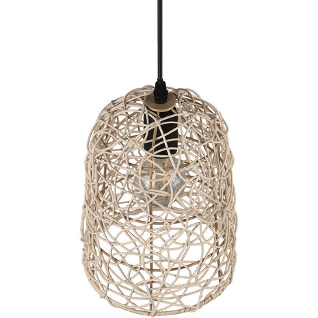 HLW LED LED Hanglamp Hout Trion Lopar - Rond, Bruin, E27 Fitting, 1-lichts HLW LED LED Hanglamp Hout Trion Lopar - Rond, Bruin, E27 Fitting, 1-lichts