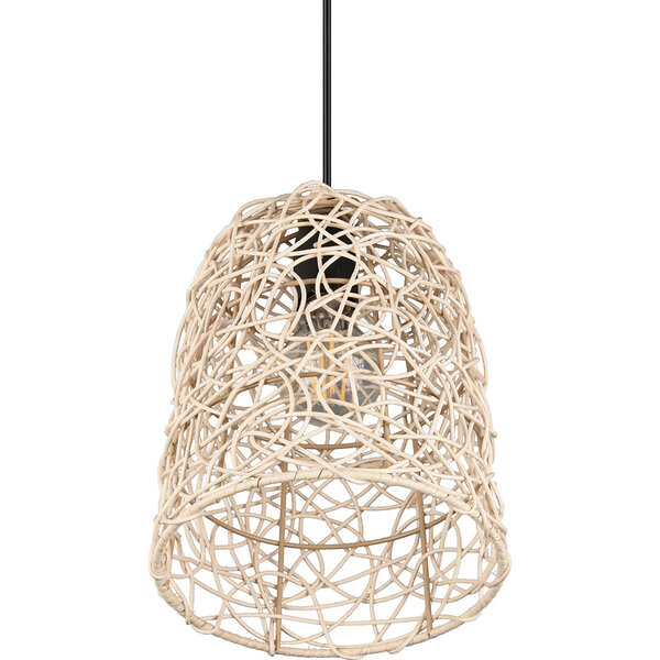 HLW LED LED Hanglamp Hout Trion Lopar - Rond, Bruin, E27 Fitting, 1-lichts HLW LED LED Hanglamp Hout Trion Lopar - Rond, Bruin, E27 Fitting, 1-lichts