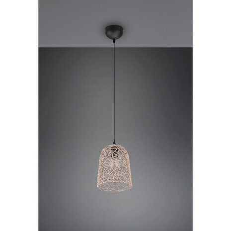 HLW LED LED Hanglamp Hout Trion Lopar - Rond, Bruin, E27 Fitting, 1-lichts HLW LED LED Hanglamp Hout Trion Lopar - Rond, Bruin, E27 Fitting, 1-lichts