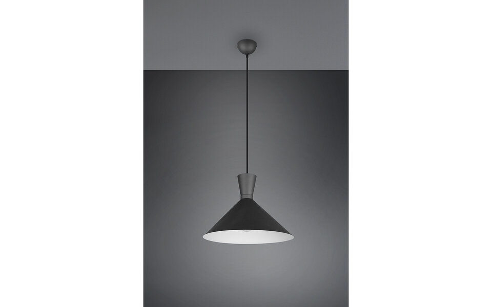 HLW LED LED Hanglamp Trion Ewomi - Mat Zwart Aluminium, Ø35cm, E27 Fitting