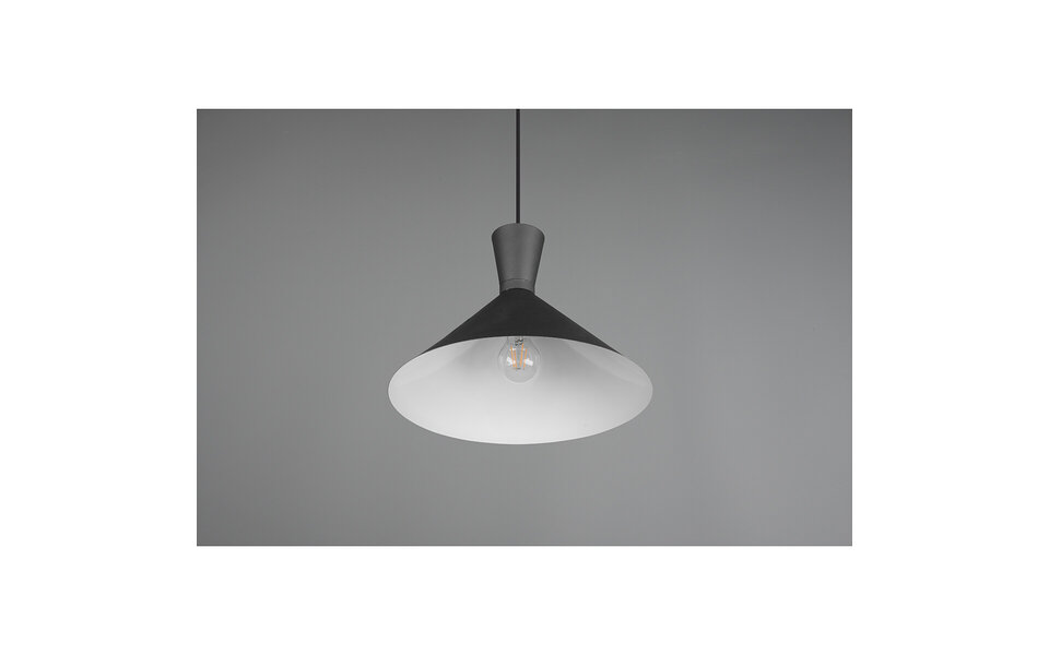 HLW LED LED Hanglamp Trion Ewomi - Mat Zwart Aluminium, Ø35cm, E27 Fitting