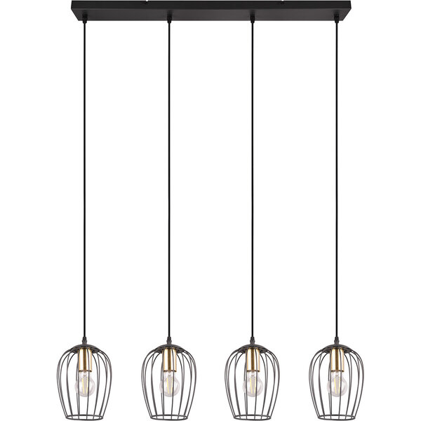 HLW LED Moderne Mat Zwarte Metalen LED Hanglamp - 4-lichts E27 LED Lamp HLW LED Moderne Mat Zwarte Metalen LED Hanglamp - 4-lichts E27 LED Lamp