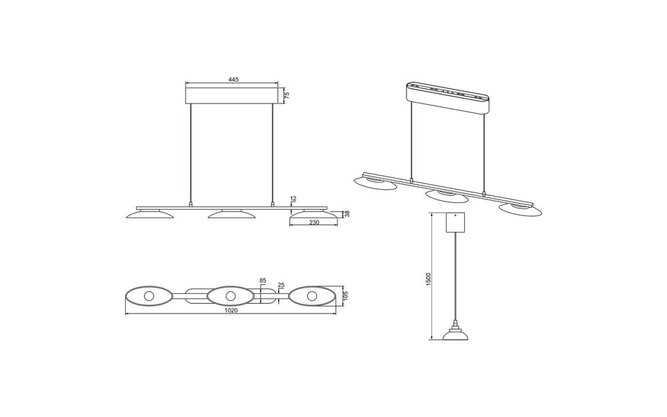 HLW LED Moderne Metalen LED Hanglamp 9W - Dimbaar, Warm Wit 3000K, Mat Nikkel