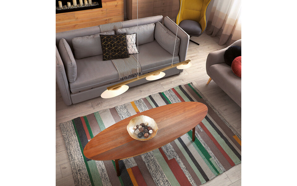 HLW LED Metalen Dimbare LED Hanglamp 3-lichts - 9W Warm Wit - Mat Messing HLW LED Metalen Dimbare LED Hanglamp 3-lichts - 9W Warm Wit - Mat Messing