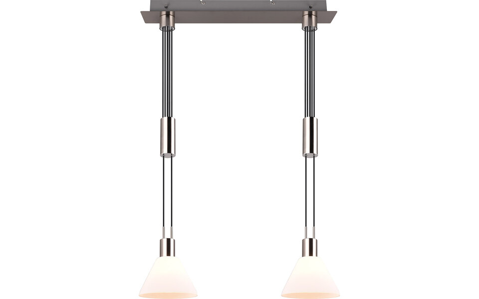 HLW LED LED Hanglamp Trion Stey - Metalen LED Hanglamp met Glas, E27 Fitting, 2-lichts