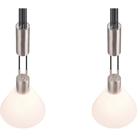 HLW LED LED Hanglamp Trion Stey - Metalen LED Hanglamp met Glas, E27 Fitting, 2-lichts HLW LED LED Hanglamp Trion Stey - Metalen LED Hanglamp met Glas, E27 Fitting, 2-lichts