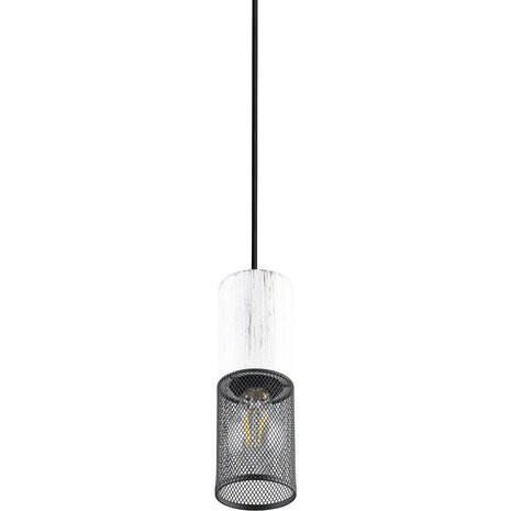 HLW LED Trion Josh Metalen LED Hanglamp - Zwart Wit, E27 Fitting, 1-Lichts LED Lamp