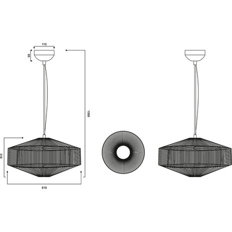 HLW LED Metalen LED Hanglamp Trion Silka - Witte LED lamp 61cm, verstelbaar & energiezuinig