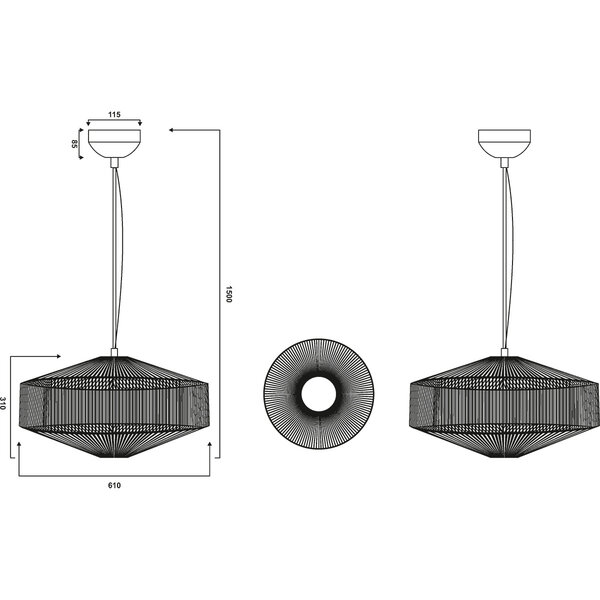 HLW LED Metalen LED Hanglamp Trion Silka - Witte LED lamp 61cm, verstelbaar & energiezuinig