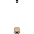 LED Hanglamp Trion Alisa - 1-lichts, Rond, E27 Fitting, Bruin Jute, 31 cm