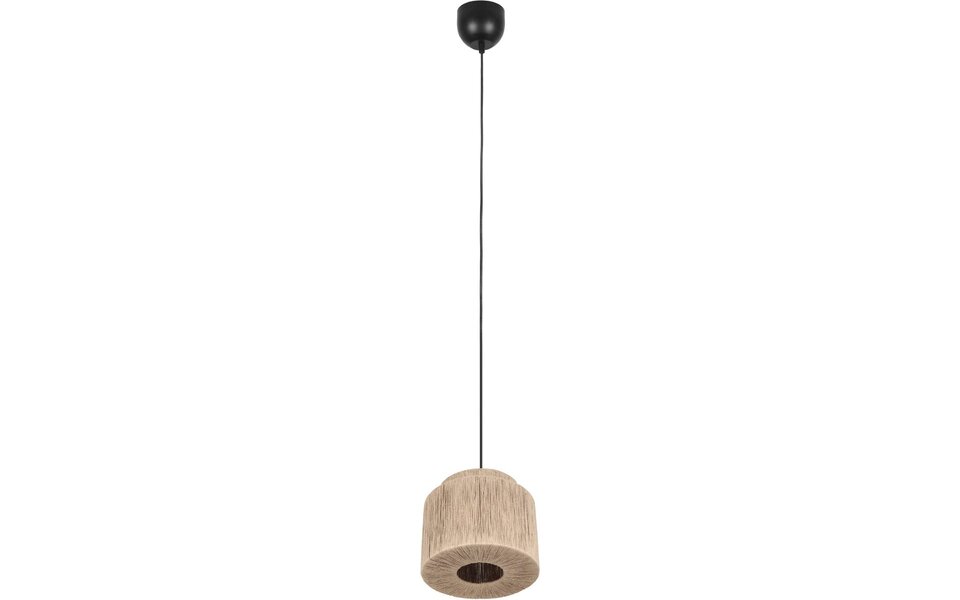 HLW LED LED Hanglamp Trion Alisa - 1-lichts, Rond, E27 Fitting, Bruin Jute, 31 cm