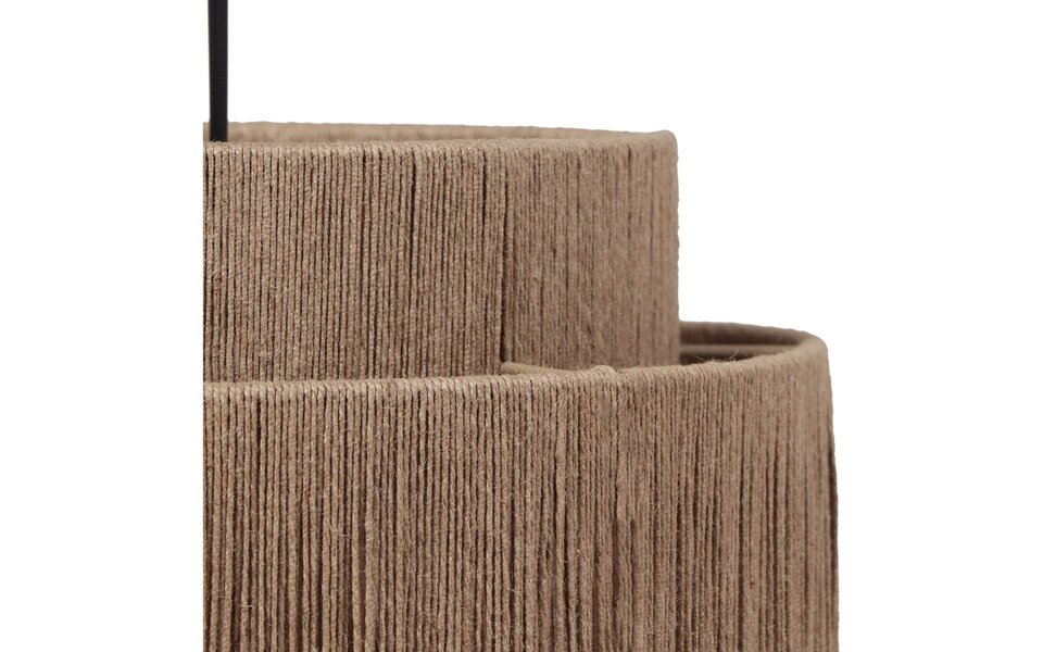 HLW LED LED Hanglamp Trion Alisa - 1-lichts, Rond, E27 Fitting, Bruin Jute, 31 cm