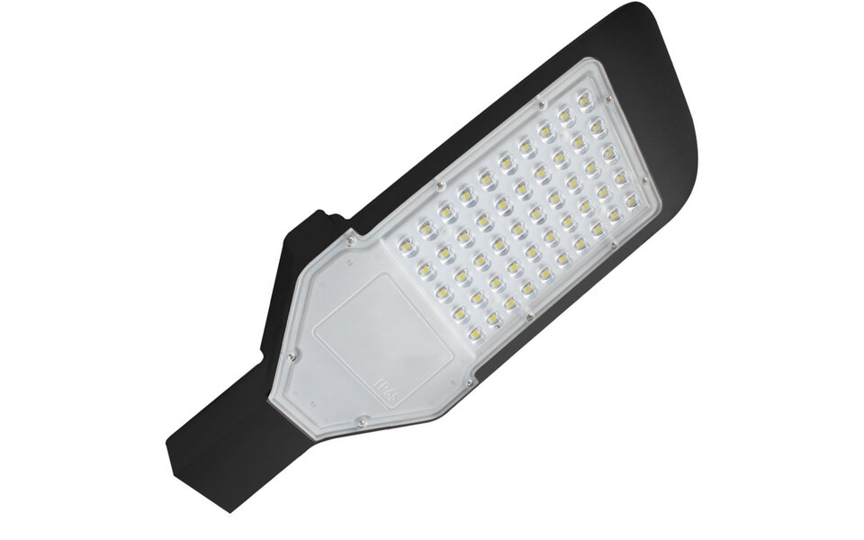 HLW LED Waterdichte 50W LED Straatlamp - Aluminium Mat Zwart & Helder Koud Wit