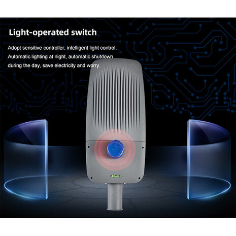 HLW LED Waterdichte LED Straatlamp met Sensor | 200 Watt Neutraal Wit Licht, IP66