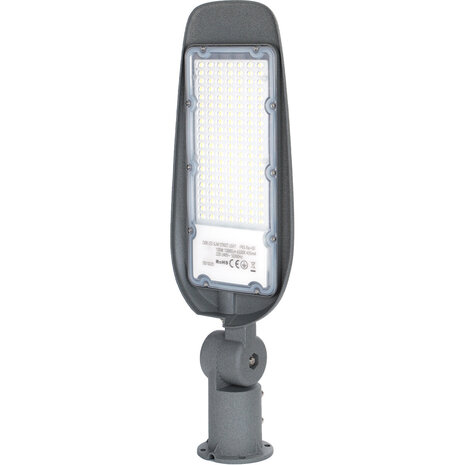 HLW LED Waterdichte 100W Aluminium LED Straatlamp - Mat Grijs, Daglicht Wit 6500K
