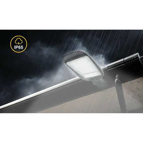 HLW LED Waterdichte 30W Aluminium LED Straatlamp - Mat Grijs & Witte Daglicht Wit
