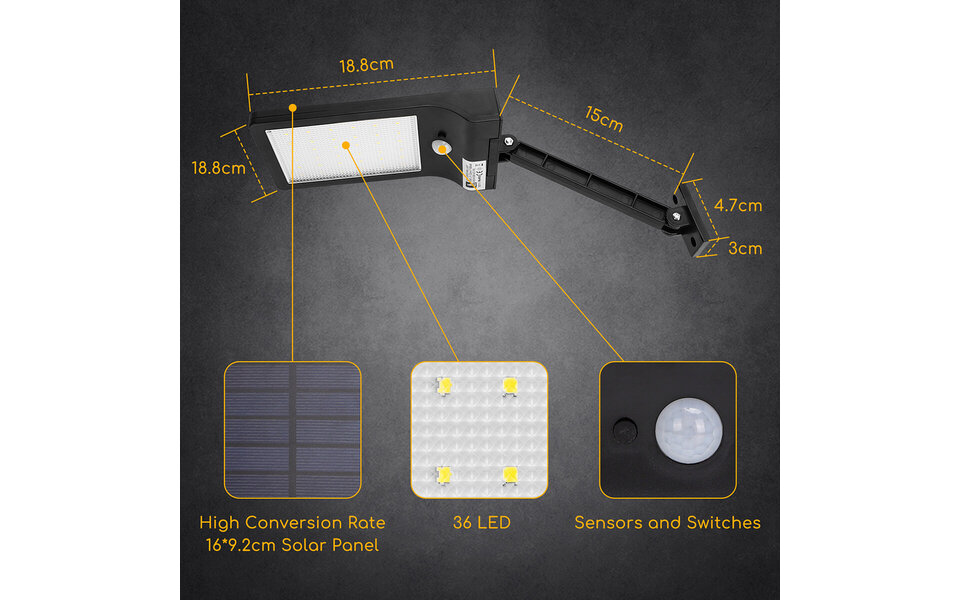 HLW LED Kunststof LED Straatlamp Solar 3W - Waterdicht IP65, Zwarte & Witte Opties, Daglicht Wit HLW LED Kunststof LED Straatlamp Solar 3W - Waterdicht IP65, Zwarte & Witte Opties, Daglicht Wit