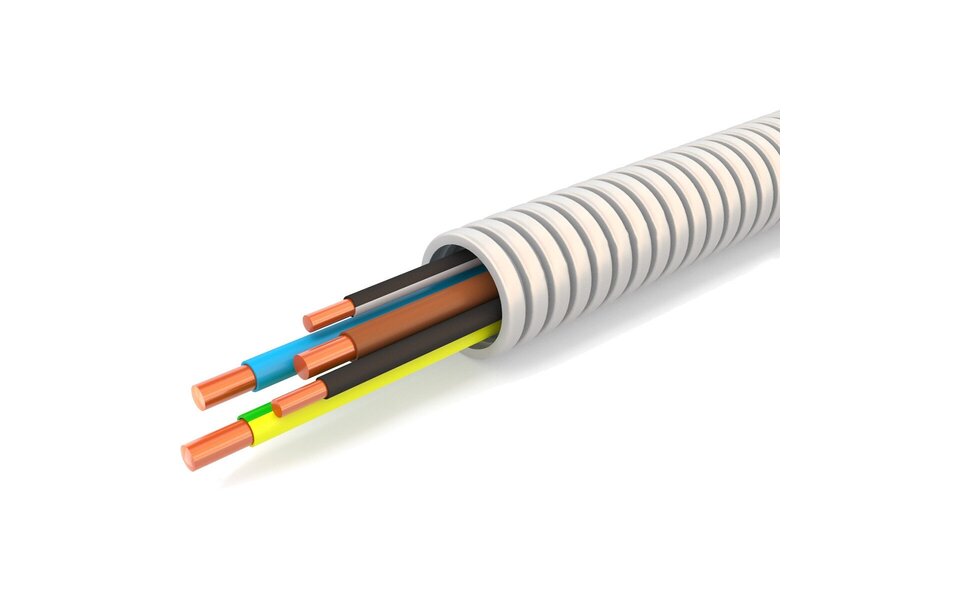 HLW LED Voorbedrade flexibele buis 16mm 5x2,5mm² 100m - halogeenvrij