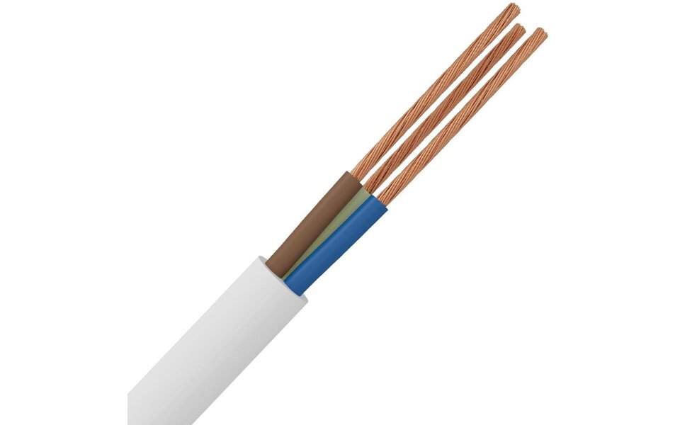 HLW LED VMVL 3x1,5mm² witte stroomkabel 3-aderig 100m