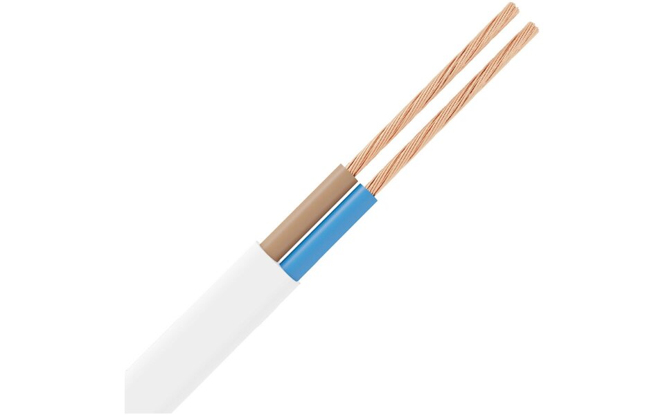 HLW LED VMVL Witte Stroomkabel 20m 2x0,75mm² H03VV-F LED