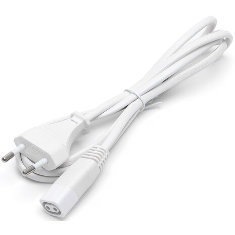Witte voedingskabel 1,5m voor T5 LED buis – C7 Europlug