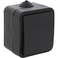 Q-LINK 1-voudige wisselschakelaar IP54 mat zwart 230V