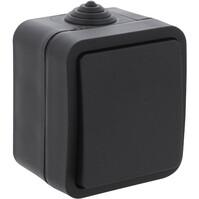Q-LINK 1-voudige wisselschakelaar IP54 mat zwart 230V